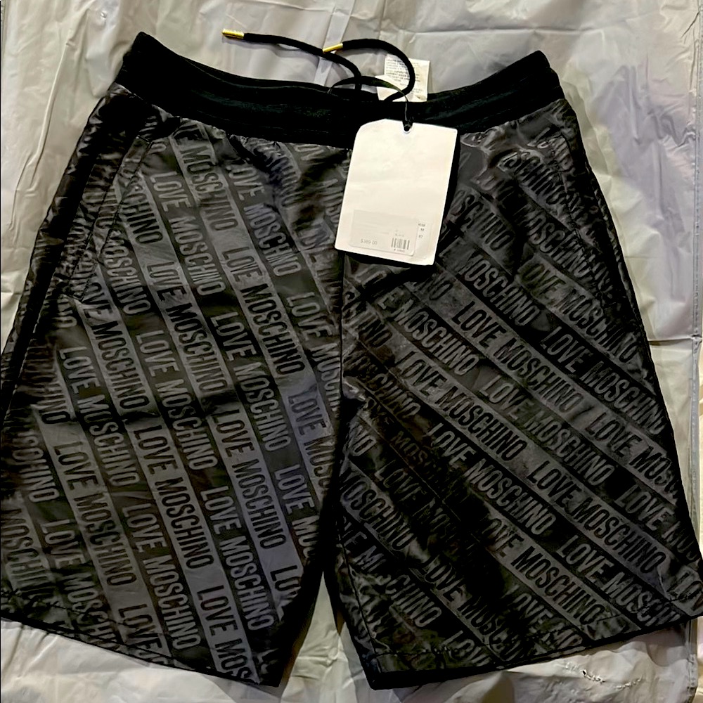 Love Moschino Black And Gray Men Shorts